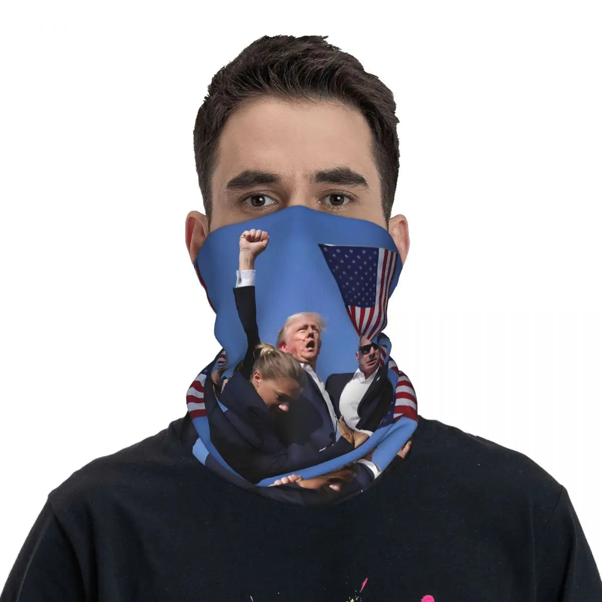 Trump Stands Strong Sticker Donald Trump Bandana Neck Gaiter Motocross Face Scarf Running Unisex Adult Winter