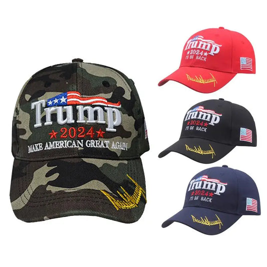 Hot Trump 2024 America Presidential Hat Make America Great Again Trump Baseball Caps US Flag Republican Embroidered Hats