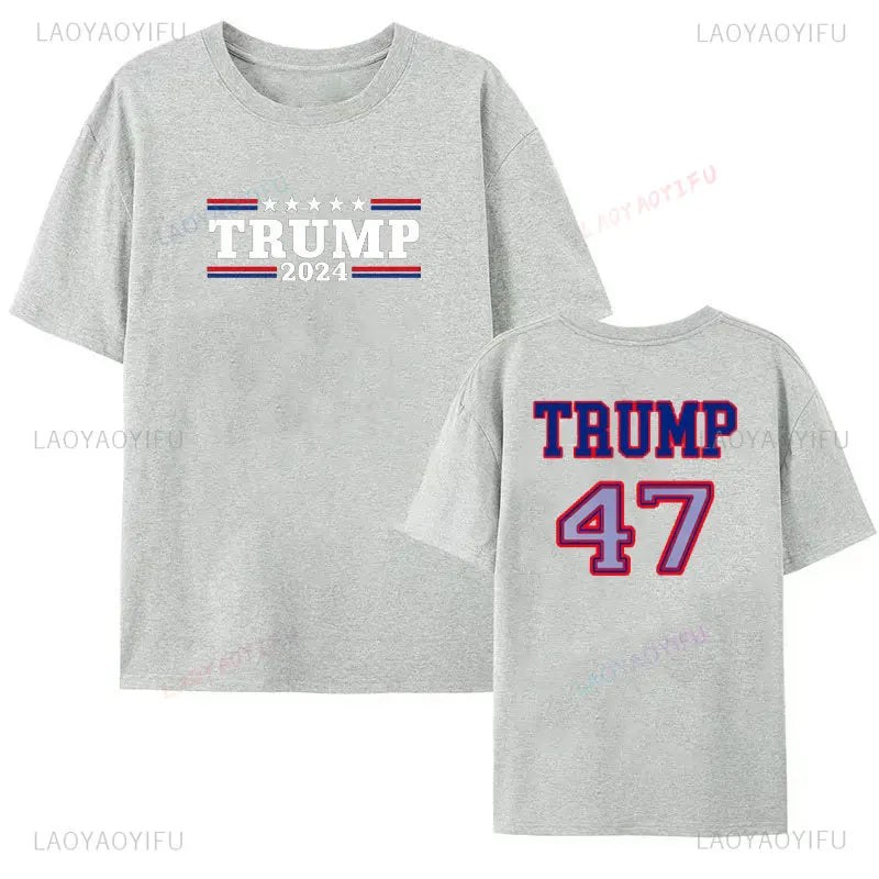 Trump 47 Make America Great Again Woman Man Graphic T Shirts We Won Shirt High Quality Cotton Outdoors Streetwear MAGA Tops Tee