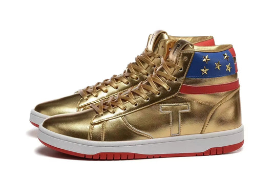 2024 Trump shoes Never Surrender Gold Sneakers High top Gym MAGA President Donald Shoe Mens Womens Casual Boots Road Sneaker